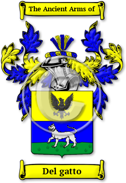 Del gatto Family Crest Download (jpg) Legacy Series - 150 DPI